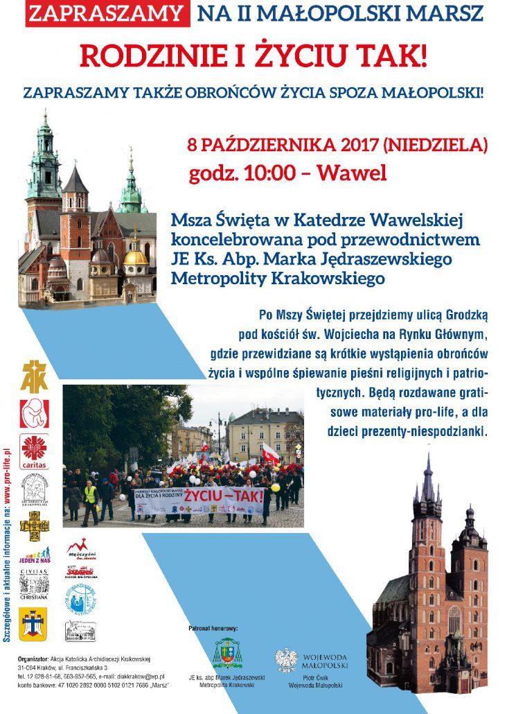 II Małopolski Marsz „Rodzinie i Życiu TAK!”