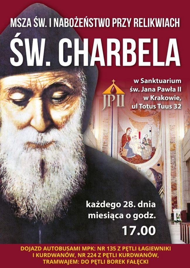 Nabożeństwo do św. Charbela w Sanktuarium św. Jana Pawła II w Krakowie
