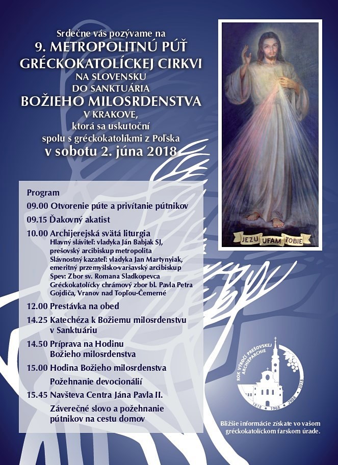 9. Metropolitná púť slovenskej gréckokatolíckej Cirkvi do Sanktuária Božieho milosrdenstva